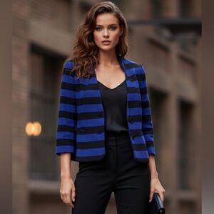 Le Château Striped Black & Blue Blazer